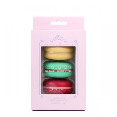 Macaron Lip Balm 3 Pieces Pink Box Set by Cherry Chree