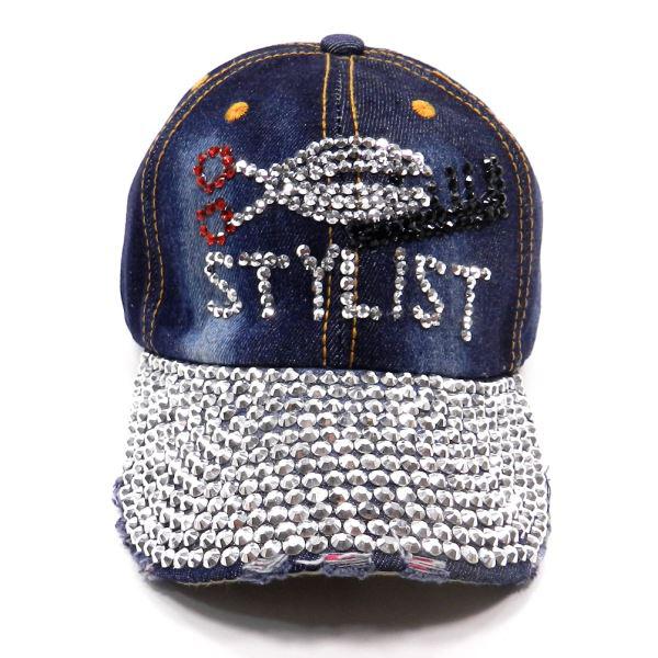 Stylist Rhinestone Bling Bling Cap