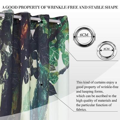 SUBRTEX 2 PANEL SET SIKA DEER IN THE FOREST DIGITAL PRINTED CURTAIN FOR WINDOW