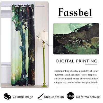 SUBRTEX 2 PANEL SET SIKA DEER IN THE FOREST DIGITAL PRINTED CURTAIN FOR WINDOW