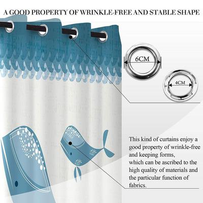 SUBRTEX 2 PANEL SET DOLPHINS AND GOOD NIGHT DIGITAL PRINTED CURTAIN FOR WINDOW | FINAL SALE