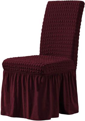 SUBRTEX STRETCHY UNIVERSAL EASY FITTED DINING CHAIR COVER SLIPCOVERS WITH SKIRT, REMOVABLE WASHABLE ANTI-DIRTY FURNITURE PROTECTOR FOR KIDS PETS HOME CEREMONY BANQUET WEDDING PARTY