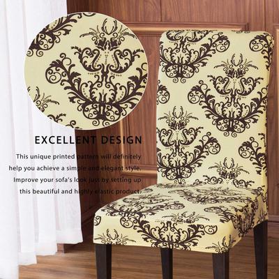SUBRTEX PRINTED DINING CHAIR SLIPCOVERS STRETCH REMOVABLE WASHABLE ELASTIC PARSONS CHAIR SEAT COVERS FOR DINING ROOM KITCHEN