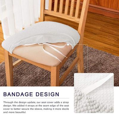 SUBRTEX 2PCS SEAT COVER-RIBBON JACQUARD DINING ROOM CHAIR SLIPCOVERS SETS, HIGH STRETCH CHAIR FURNITURE PROTECTOR