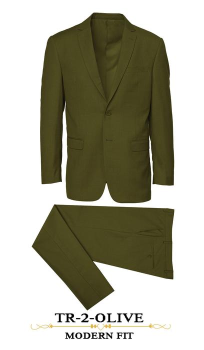 Gianni Uomo Modern Fit Poly-Rayon Suit, SB-2 Flat Front, Side Vents, Notch Lapel,