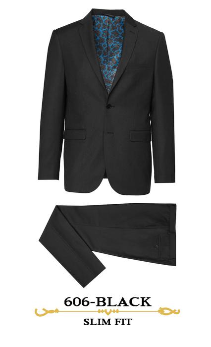Eleganza Red Slim Fit Suit, Poly-Rayon, SB-2 F/F, Side Vents, Notch Lapel