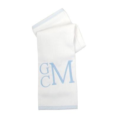 SEERSUCKER STRIPE TRIMMED EDGE BURP