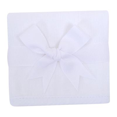 SEERSUCKER STRIPE TRIMMED EDGE BURP