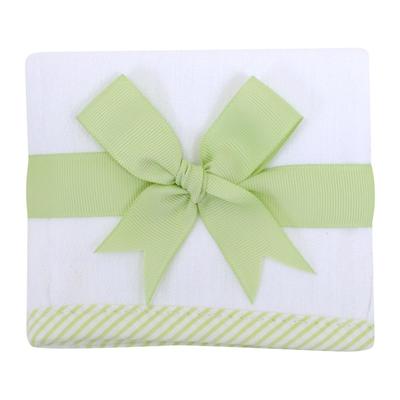 SEERSUCKER STRIPE TRIMMED EDGE BURP