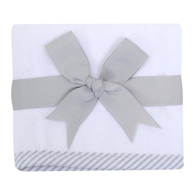 SEERSUCKER STRIPE TRIMMED EDGE BURP