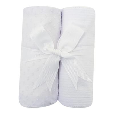 SEERSUCKER STRIPE SET OF TWO FABRIC BURPS