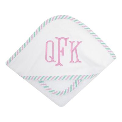 SEERSUCKER STRIPE BOXED HOODED TOWEL SET