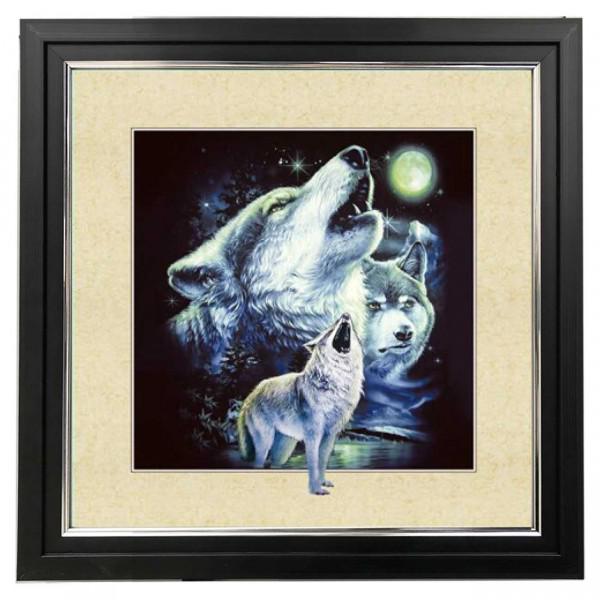 477 5D wolf Lenticular Picture Frame 18x18