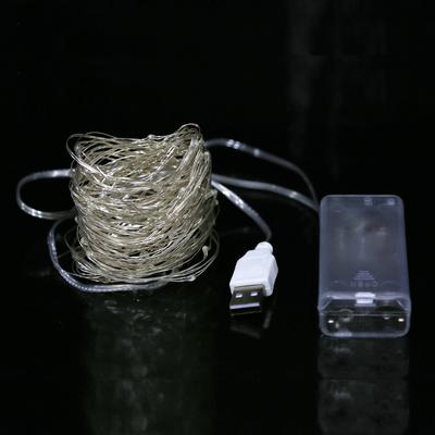 35ft LED Blue fairies string light copper-wire Dual power -USB or 2AA Battery