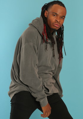 MIDWEIGHT PIGMENT BLACK DYED HOODIE