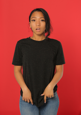BLACK SPECKLED TEE