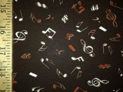 RVK-1806W-B Music Notes Print Viscose Knit. France