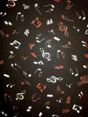 RVK-1806W-B Music Notes Print Viscose Knit. France