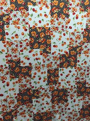 RVK-3079W PEACHES-AND-FLOWERS PRINT VISCOSE KNIT. ITALY