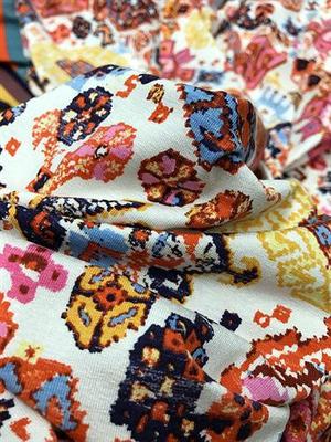 RVK-5035W DIGITAL ETHNIC EMBROIDERY LOOK PRINT VISCOSE KNIT. FRANCE