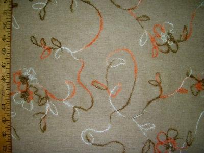 WC-15528-A Wool coating with floral mohair embroidery. Italy
