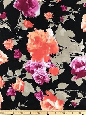 CP-7183W DIGITAL ROSE PRINT COTTON VOILE. ITALY