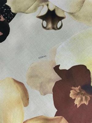 CP-7150W DIGITAL DESIGNER SIGNATURE ORCHID PRINT COTTON VOILE PANEL. ICEBERG. ITALY