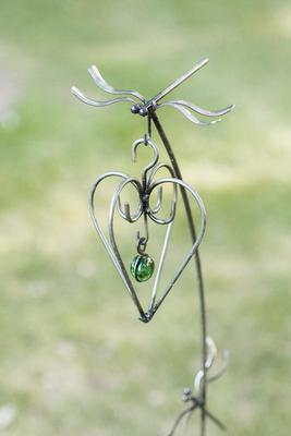 Dragonfly Silverware Garden Stake with Hook