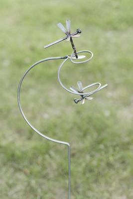 Dragonfly Silverware Twirl Garden Stake