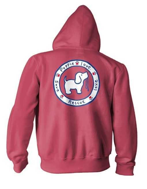 LOGO HOODIE, HEATHER RED