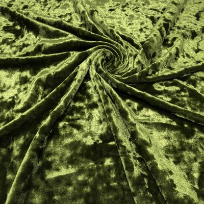 Olive Crushed Stretch Velvet Solid