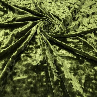 Olive Crushed Stretch Velvet Solid