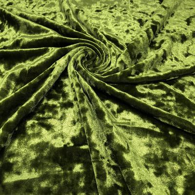 Olive Crushed Stretch Velvet Solid