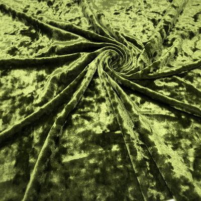 Olive Crushed Stretch Velvet Solid