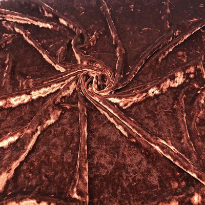 Copper Crushed Stretch Velvet Solid