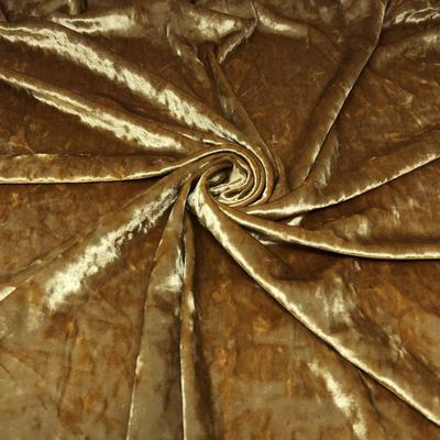 Gold Crushed Stretch Velvet Solid
