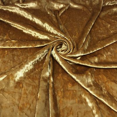 Gold Crushed Stretch Velvet Solid