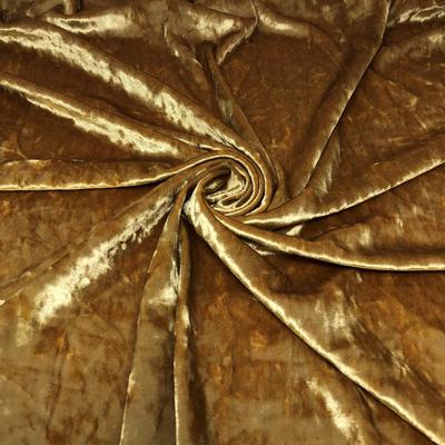 Gold Crushed Stretch Velvet Solid