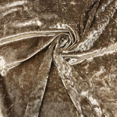 Champagne Nude Crushed Stretch Velvet Solid