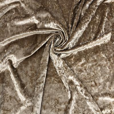 Champagne Nude Crushed Stretch Velvet Solid