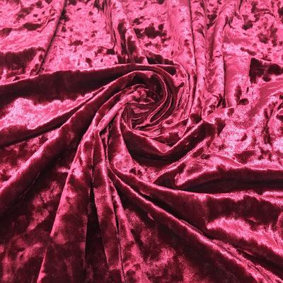 Wine Crushed Stretch Velvet Solid