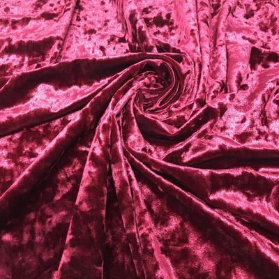 Wine Crushed Stretch Velvet Solid