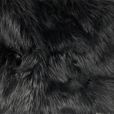 Black Shaggy Long Hair Pile Fur