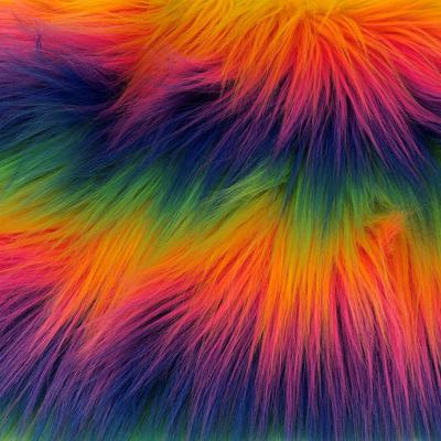 Rainbow Soft Long Hair Fur
