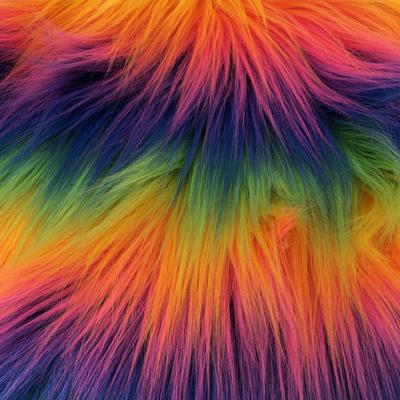 Rainbow Soft Long Hair Fur