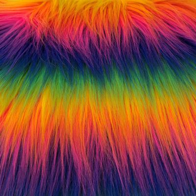 Rainbow Soft Long Hair Fur