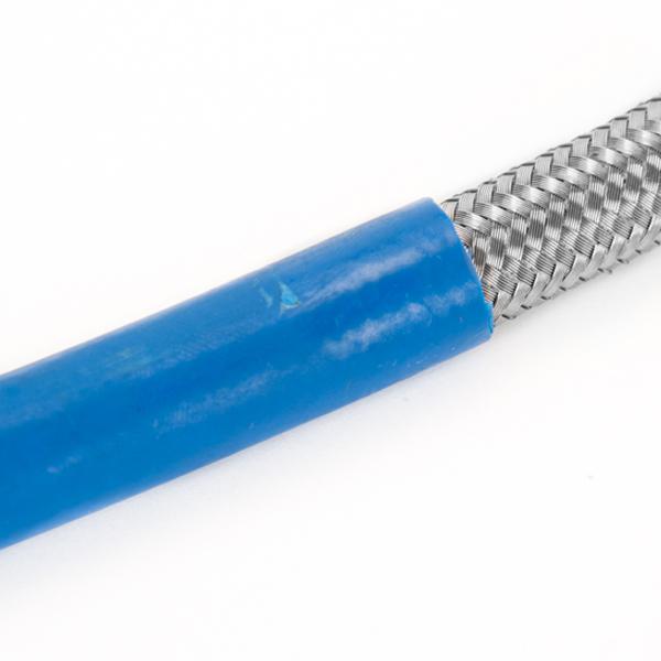 Build-Your-Own 3/8? Blue PVC Coated Stainless Steel Braided Hose