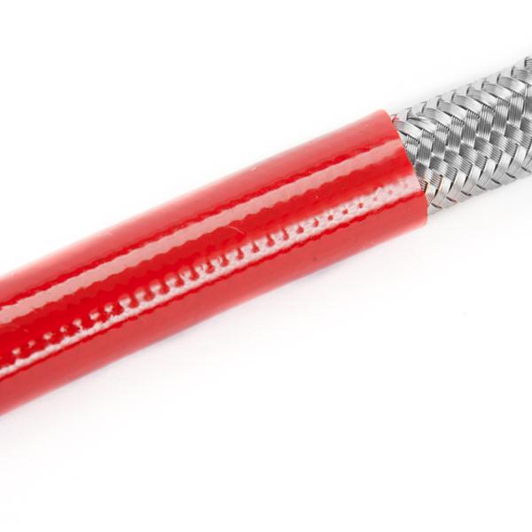 Build-Your-Own 3/8? Red PVC Coated Stainless Steel Braided Hose
