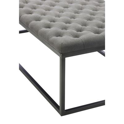 Sidney Tufted Grey Canvas Ottoman