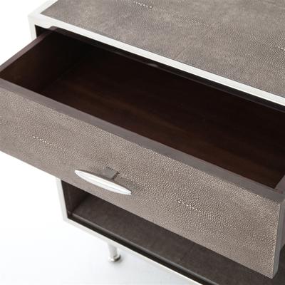 Bentley Shagreen Bedside Table in Stainless Steel